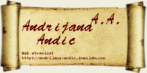 Andrijana Andić vizit kartica